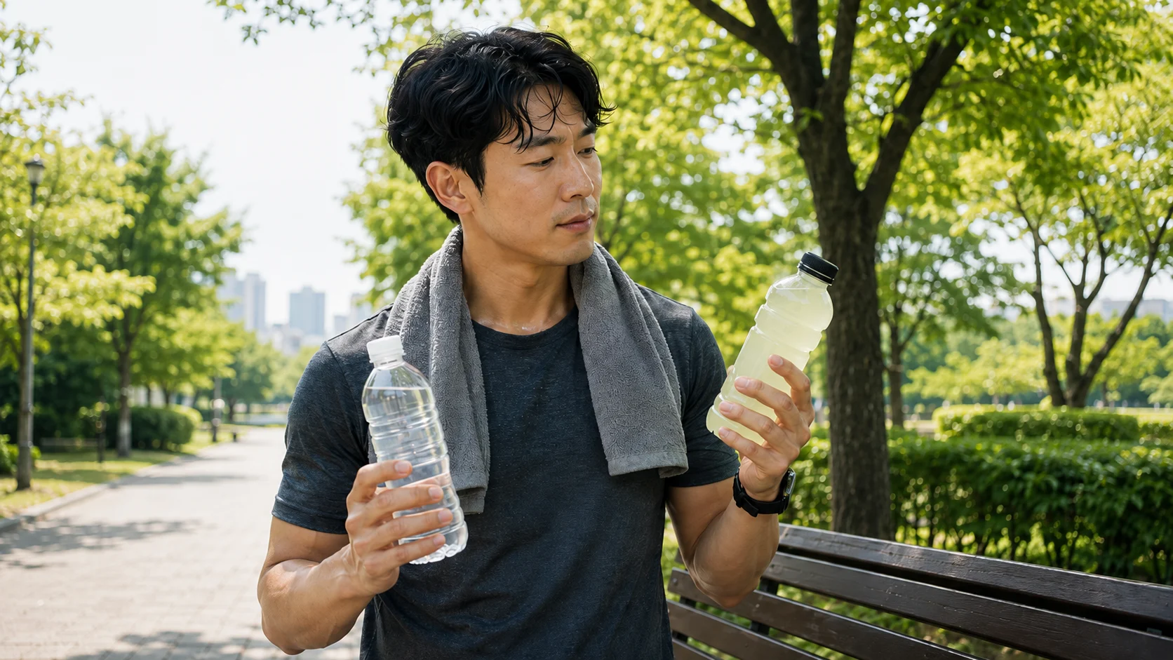 땀을 많이 흘린 날 물과 전해질 음료를 고르는 법